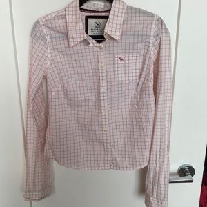 Abercrombie & Fitch Pink & White Button-Down Shirt